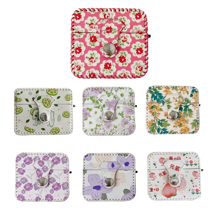 For AirPods Pro 2 PU Leather Wireless Earphone Case(Purple White Flowers) - For AirPods Pro 2 by PMC Jewellery | Online Shopping South Africa | PMC Jewellery | Buy Now Pay Later Mobicred