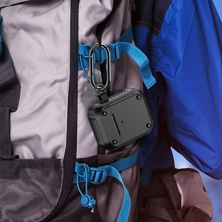 For AirPods 1 / 2 Wing TPU + PC Shockproof Earphone Protective Case(Black Blue) - free shipping - PMC Jewellery - Order now!