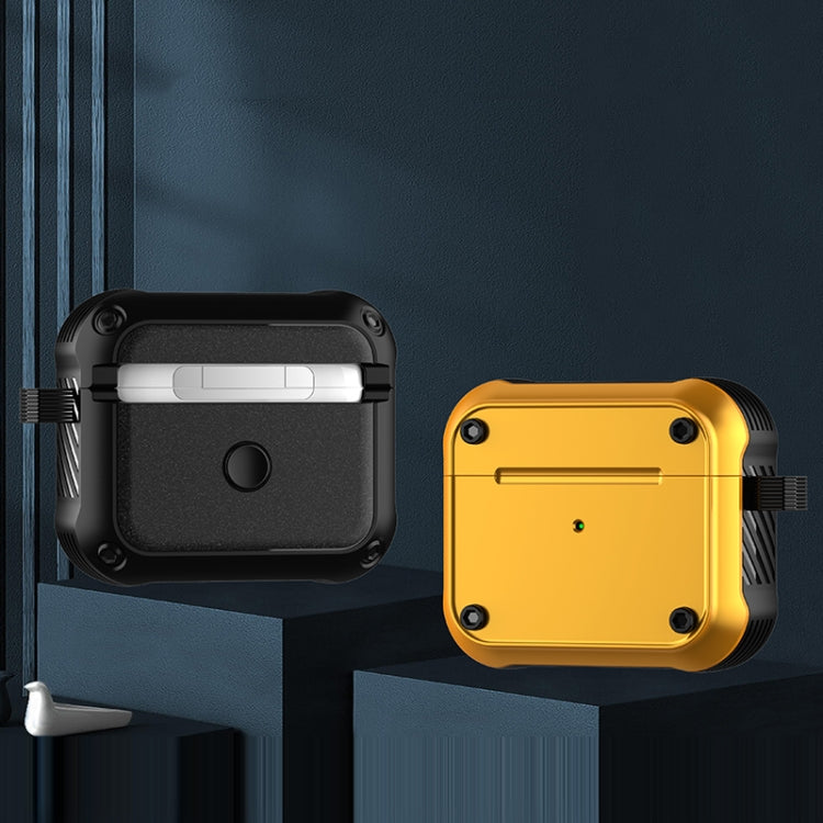 For AirPods 3 Wing TPU + PC Shockproof Earphone Protective Case(Black Yellow)