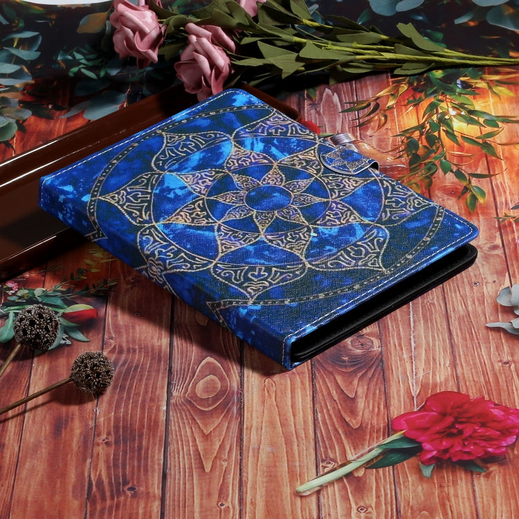 For 10 inch Tablet PC Universal Coloured Drawing Pattern Horizontal Flip Leather Case with Holder & Card Slot(Blue Mandala) - free shipping - PMC TechLife - Order now!