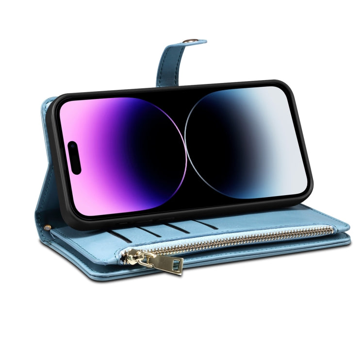 For Google Pixel 6 ESEBLE Star Series Lanyard Zipper Wallet RFID Leather Case(Blue) - Google Cases by ESEBLE | Online Shopping South Africa | PMC Jewellery | Buy Now Pay Later Mobicred