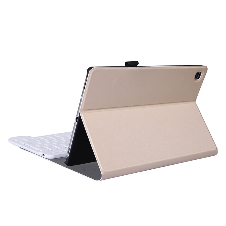 A610 For Galaxy Tab S6 Lite 10.4 P610 / P615 (2020) Bluetooth Keyboard Tablet Case with Stand & Elastic Pen Band(Gold)