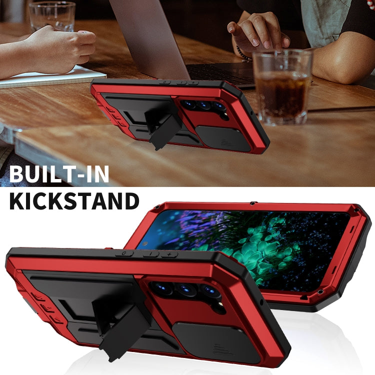 For Samsung Galaxy S23+ 5G R-JUST Sliding Camera Design Life Waterproof Dustproof Shockproof Phone Case(Red) - Galaxy S23+ 5G Cases by R-JUST | Online Shopping South Africa | PMC TechLife | Buy Now Pay Later Mobicred