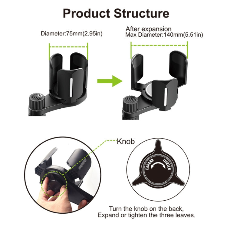A03 Car Drink Water Cup Holder(Black)