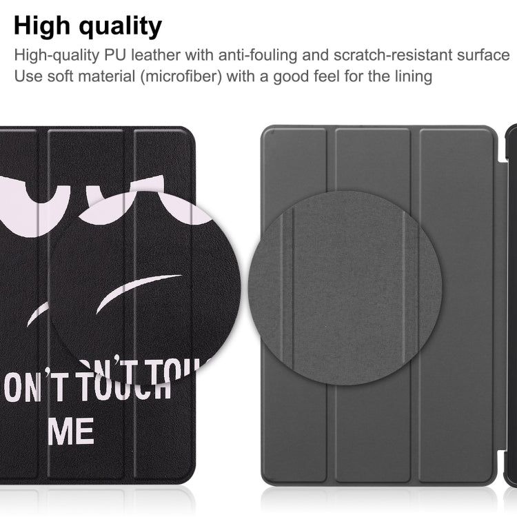 For Nokia T21 Custer Painted 3-Fold Holder Leather Smart Tablet Case(Big Eye Me) - Nokia by PMC TechLife | Online Shopping South Africa | PMC TechLife | Buy Now Pay Later Mobicred