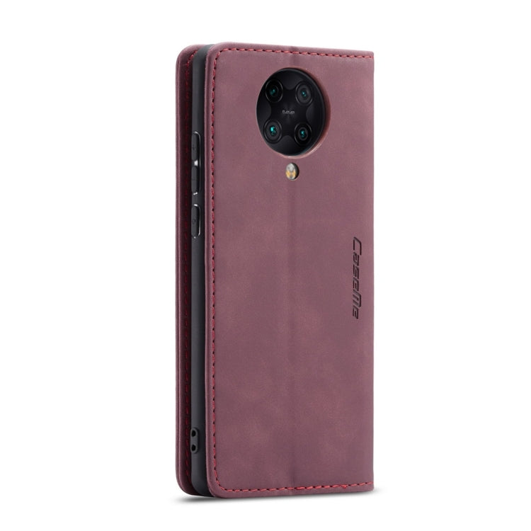 For Xiaomi Redmi K30 Pro CaseMe-013 Multifunctional Horizontal Flip Leather Case with Card Slot & Holder & Wallet(Wine Red)
