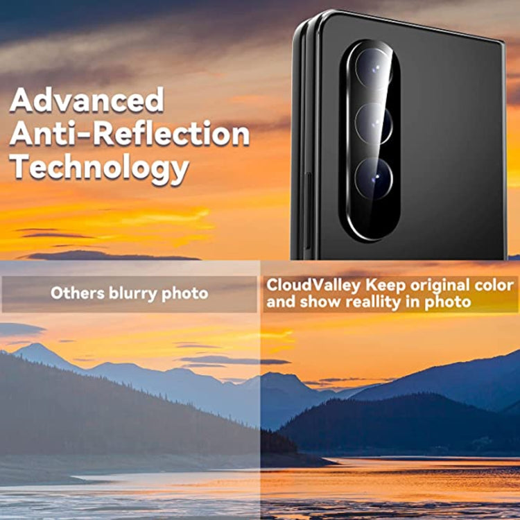 For Samsung Galaxy Z Fold4 5G / Galaxy W23 Integrated Rear Camera Lens Tempered Glass Film(Black) - Galaxy Tempered Glass by PMC TechLife | Online Shopping South Africa | PMC TechLife