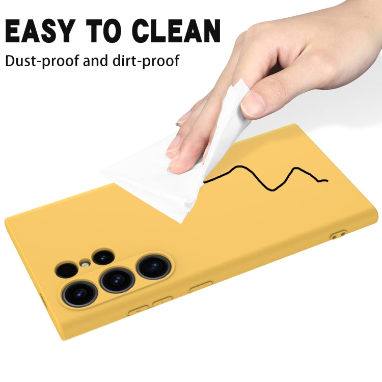 For Samsung Galaxy S24 Ultra 5G Solid Color Liquid Silicone Dropproof Full Coverage Phone Case(Yellow) - free shipping - PMC TechLife - Order now!