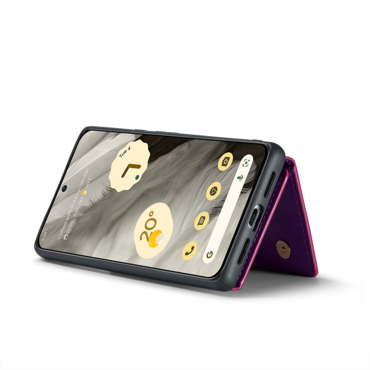 For Google Pixel 8 DG.MING M3 Series Glitter Powder Card Bag Leather Case(Dark Purple)