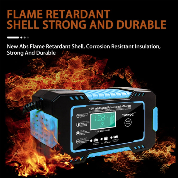 Motorcycle / Car Battery Smart Charger with LCD Creen, Plug Type:AU Plug(Blue) - Battery Charger by PMC TechLife | Online Shopping South Africa | PMC TechLife | Buy Now Pay Later Mobicred