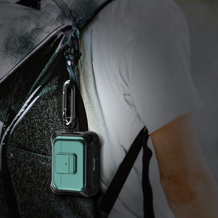 For AirPods Pro TPU + PC Shockproof Earphone Protective Case with Switch(Green) - free shipping - PMC Jewellery - Order now!