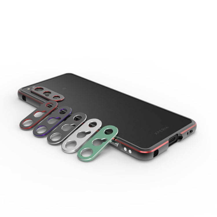 For Sony Xperia 5 ��� Aurora Series Lens Protector + Metal Frame Phone Case(Black+Purple) - Sony Cases by PMC TechLife | Online Shopping South Africa | PMC TechLife | Buy Now Pay Later Mobicred