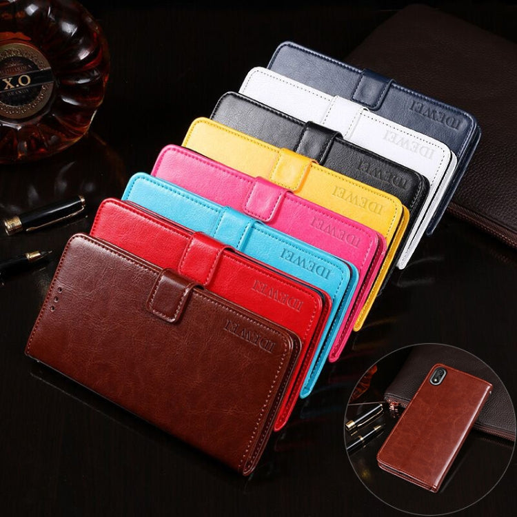 For Cubot J3 idewei Crazy Horse Texture Horizontal Flip Leather Case with Holder & Card Slots & Wallet(White) - free shipping - PMC Jewellery - Order now!