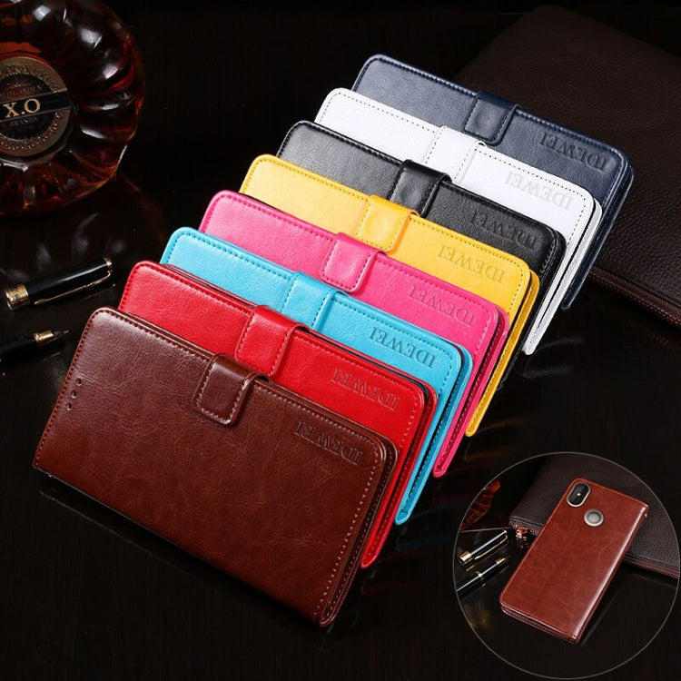 For Doogee X70 idewei Crazy Horse Texture Horizontal Flip Leather Case with Holder & Card Slots & Wallet(Brown)