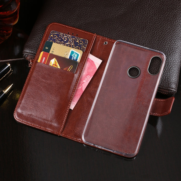For Doogee X70 idewei Crazy Horse Texture Horizontal Flip Leather Case with Holder & Card Slots & Wallet(Red)