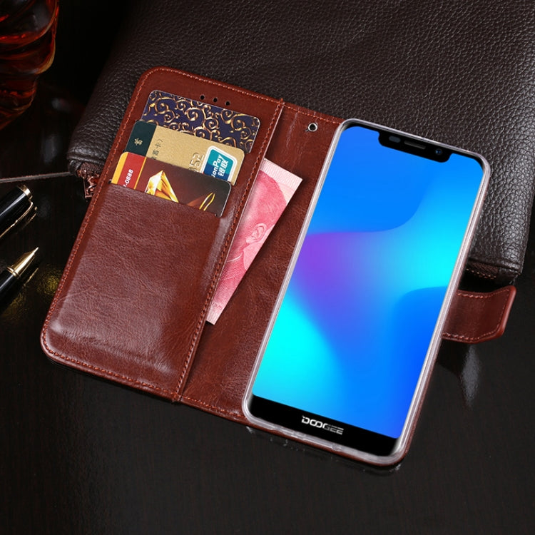 For Doogee X70 idewei Crazy Horse Texture Horizontal Flip Leather Case with Holder & Card Slots & Wallet(Red)