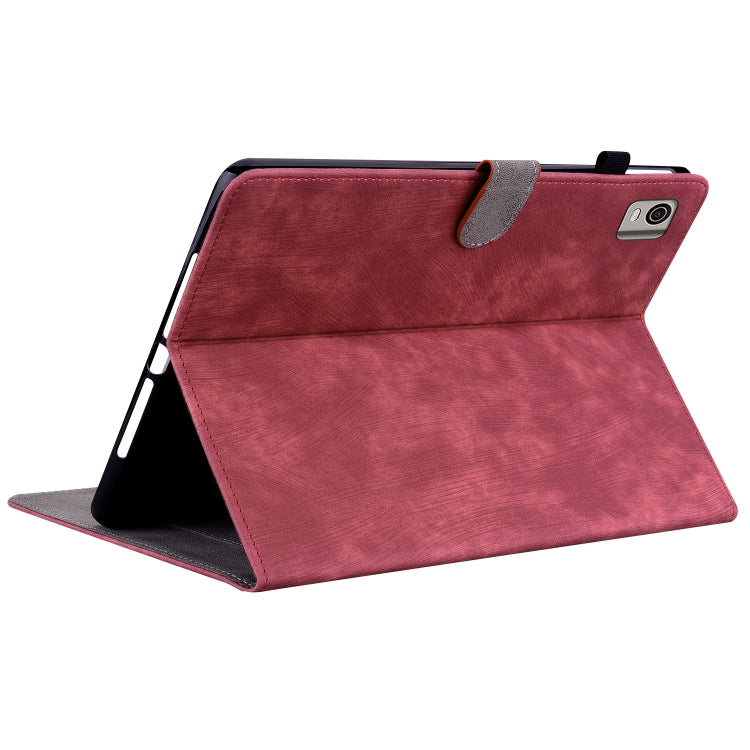 For Nokia T21 Tiger Pattern Flip Leather Tablet Case(Red) - Nokia by PMC TechLife | Online Shopping South Africa | PMC TechLife | Buy Now Pay Later Mobicred