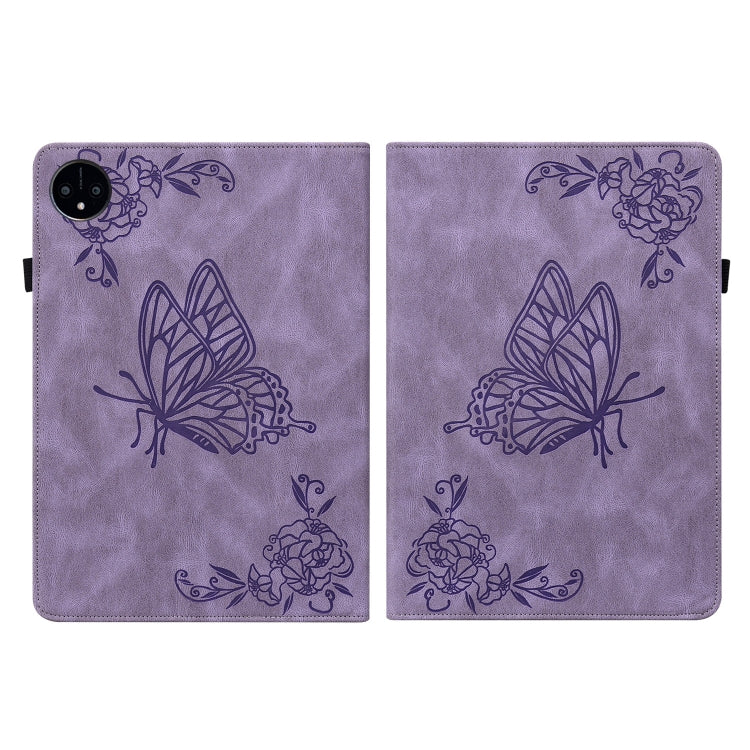 For Huawei MatePad Pro 11 2022 Butterfly Flower Embossed Leather Tablet Case(Purple)