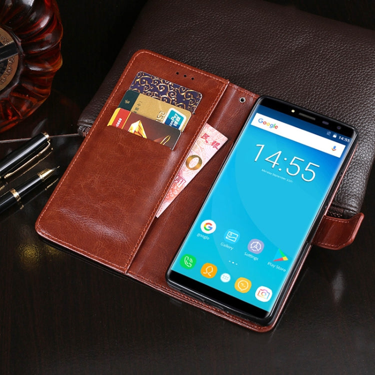 For Oukitel C8 idewei Crazy Horse Texture Horizontal Flip Leather Case with Holder & Card Slots & Wallet(Rose Red)