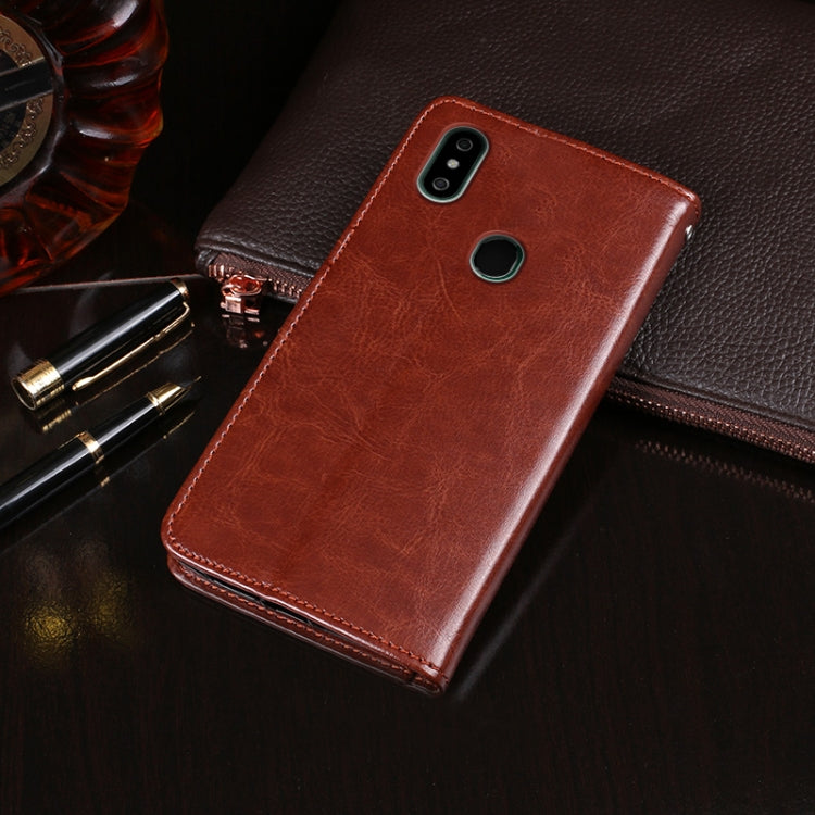For Oukitel C15 Pro idewei Crazy Horse Texture Horizontal Flip Leather Case with Holder & Card Slots & Wallet(White)