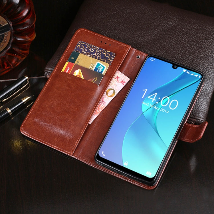 For Oukitel C16 Pro idewei Crazy Horse Texture Horizontal Flip Leather Case with Holder & Card Slots & Wallet(Brown)
