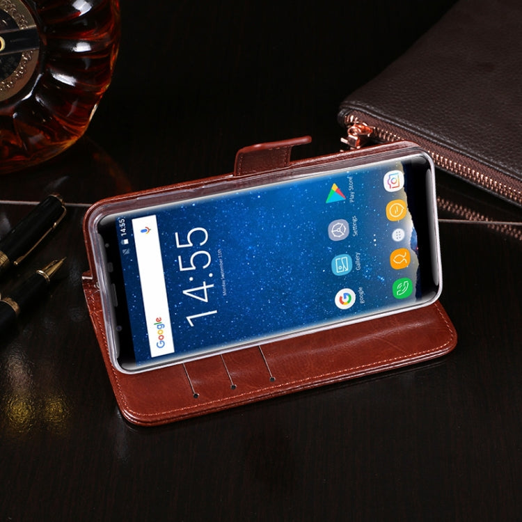 For Oukitel K5000 idewei Crazy Horse Texture Horizontal Flip Leather Case with Holder & Card Slots & Wallet(Black)