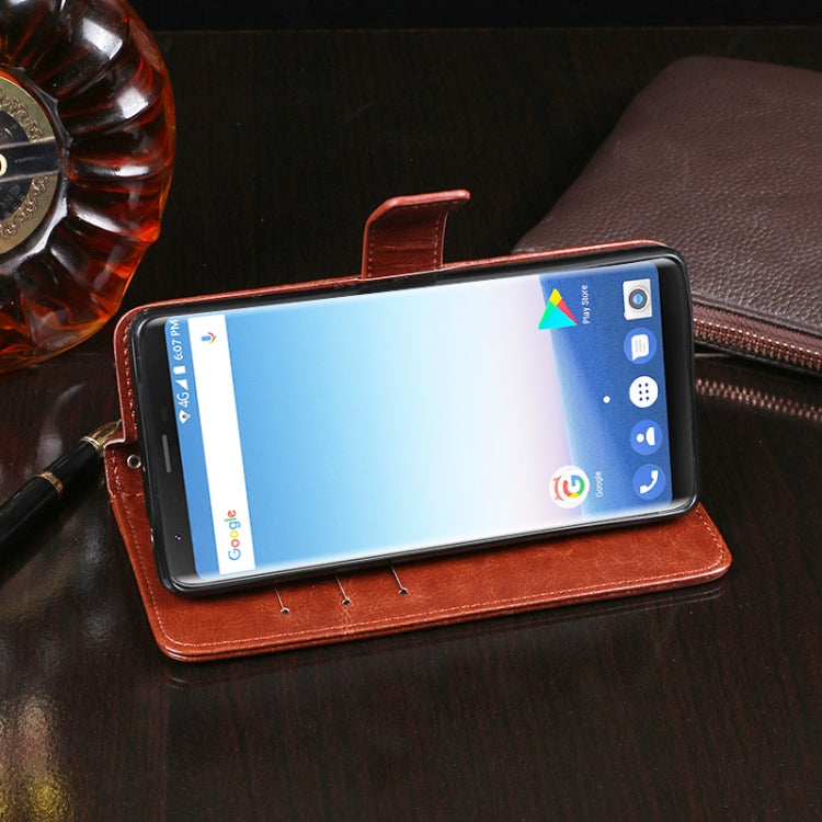 For Ulefone MIX 2 idewei Crazy Horse Texture Horizontal Flip Leather Case with Holder & Card Slots & Wallet(Black)