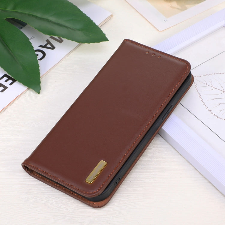 For OnePlus 11 5G KHAZNEH Nappa Top Layer Cowhide Leather Phone Case(Brown) - OnePlus Cases by PMC TechLife | Online Shopping South Africa | PMC TechLife | Buy Now Pay Later Mobicred