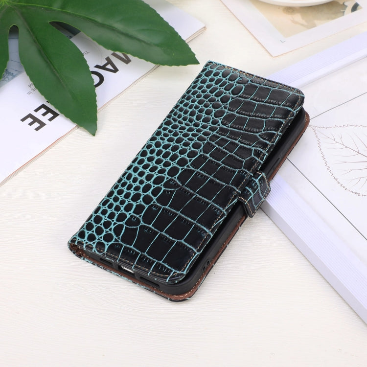 For OnePlus Nord CE 3 Lite Crocodile Top Layer Cowhide RFID Leather Phone Case(Green) - OnePlus Cases by PMC TechLife | Online Shopping South Africa | PMC TechLife | Buy Now Pay Later Mobicred