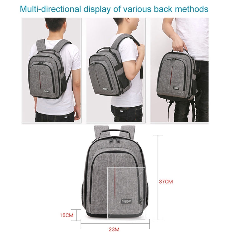 Small Water-resistant Camera Backpack Shoulders SLR Camera Bag(Grey)