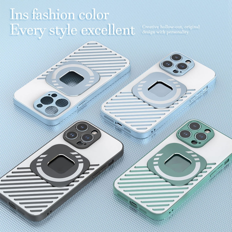 For iPhone 14 Plus R-JUST Square Round Mirror PC+TPU Phone Case(Black)