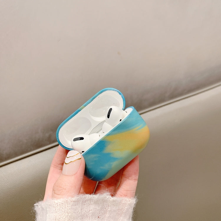 For AirPods Pro Ink Painting Water Sticker PC Earphone Case(Ink Green)