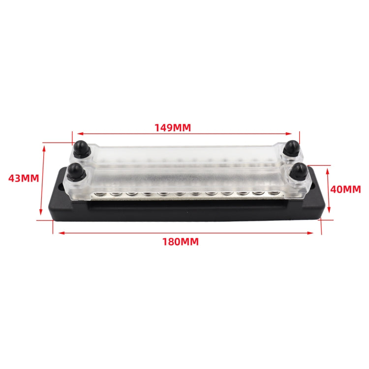 CP-3025 150A 12-48V RV Yacht Double-row 12-way Busbar with 28pcs Terminals(Black) - Booster Cable & Clip by PMC TechLife | Online Shopping South Africa | PMC TechLife | Buy Now Pay Later Mobicred