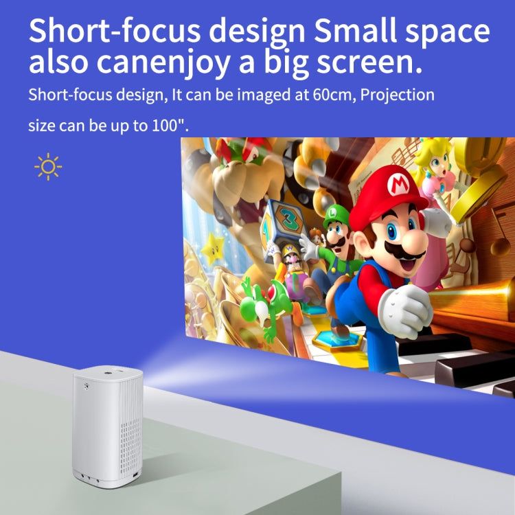 T1 480x360 800 Lumens Portable Mini LED Projector, Specification:UK Plug(Blue)