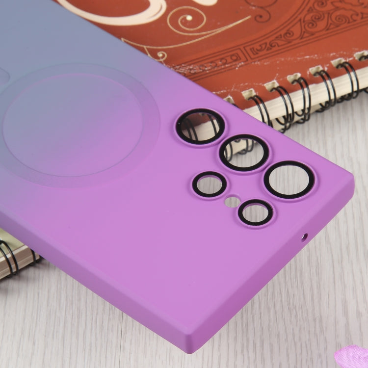 For Samsung Galaxy S22 Ultra 5G Liquid TPU Silicone Gradient MagSafe Phone Case(Purple Grey) - Galaxy S22 Ultra 5G Cases by PMC TechLife | Online Shopping South Africa | PMC TechLife