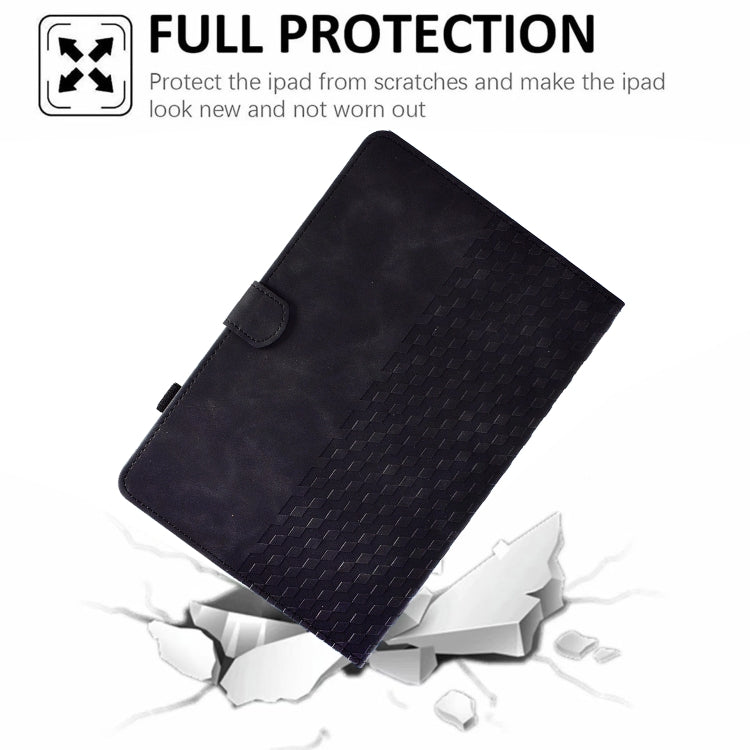 For Lenovo Tab M10 / M10 Plus FHD X606F Rhombus Embossed Leather Smart Tablet Case(Black)