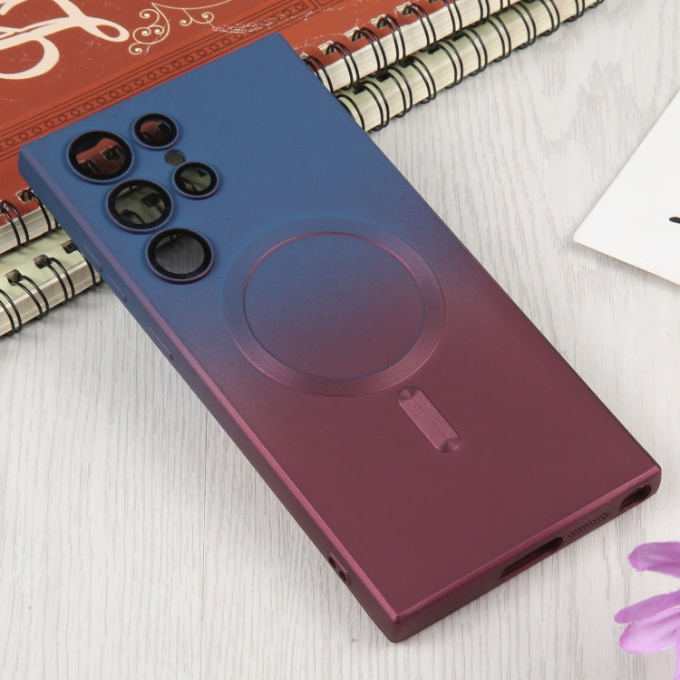 For Samsung Galaxy S23 5G Liquid TPU Silicone Gradient MagSafe Phone Case(Blue Purple)