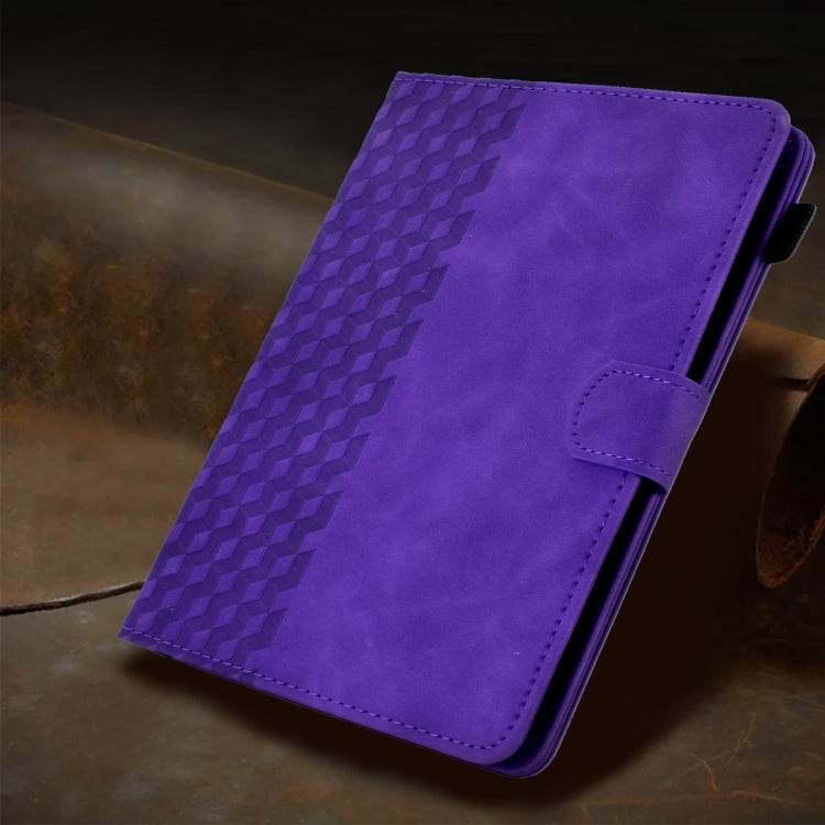 For 8.0 inch Universal Tablet Rhombus Embossed Leather Case(Purple)