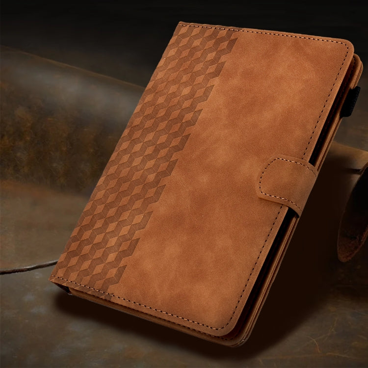 For 10.0 inch Universal Tablet Rhombus Embossed Leather Case(Brown)