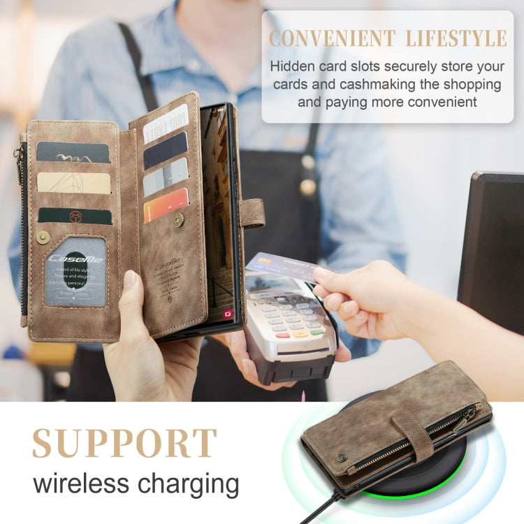For Samsung Galaxy S23 Ultra 5G CaseMe C30 Multifunctional Leather Phone Case(Brown) - Galaxy S23 Ultra 5G Cases by CaseMe | Online Shopping South Africa | PMC Jewellery | Buy Now Pay Later Mobicred