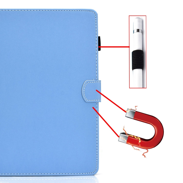 For 10 inch Solid Color Tablet PC Universal Magnetic Horizontal Flip Leather Case with Card Slots & Holder(Blue)