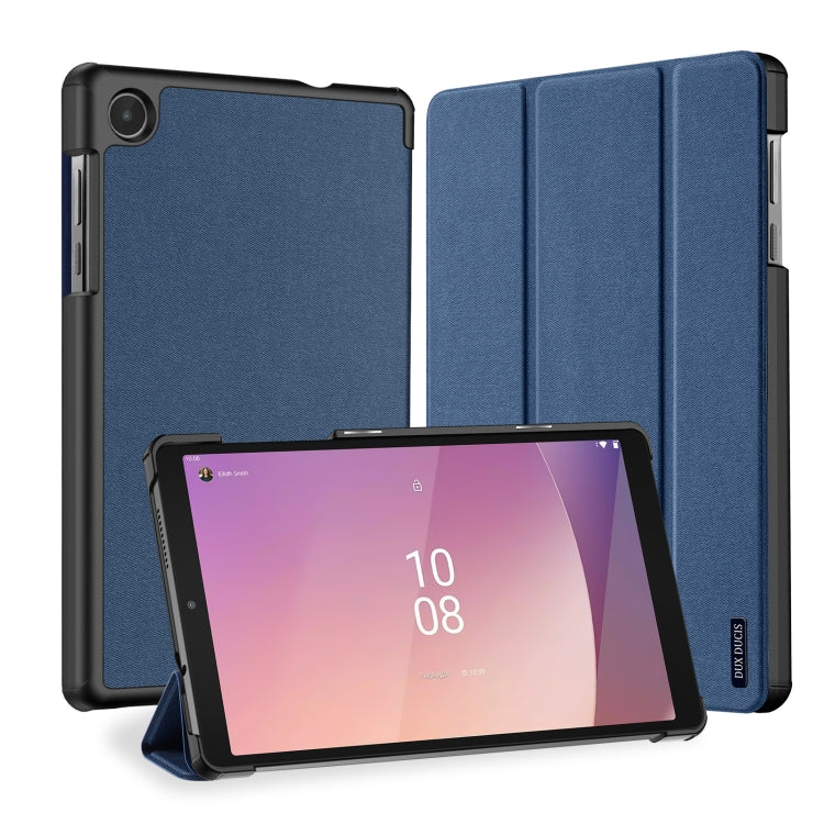 For Lenovo Tab M8 4th Gen DUX DUCIS Domo Series Magnetic Flip Leather Tablet Case(Blue)