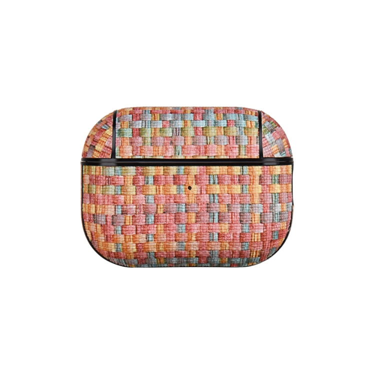 For AirPods Pro 2 PC Woven Leather Skin Earphone Case(Colorful)