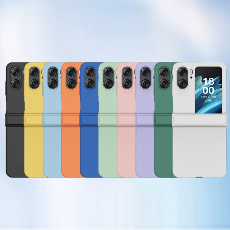 For OPPO Find N2 Flip Three-stage Skin Feel PC Phone Case with Hinge(White)