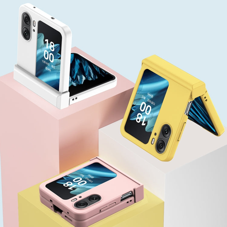 For OPPO Find N2 Flip Three-stage Skin Feel PC Phone Case with Hinge(White)