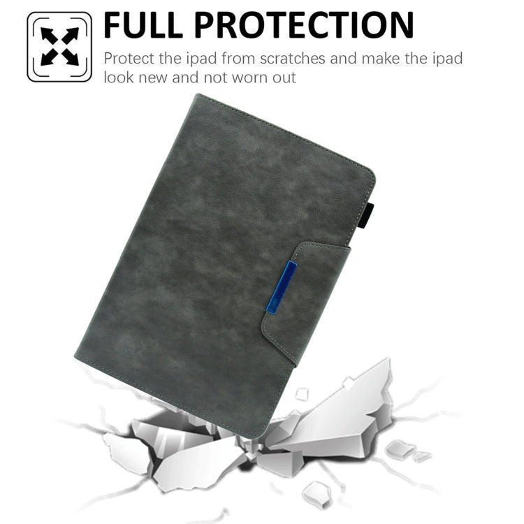 For 7 inch Suede Cross Texture Magnetic Clasp Leather Tablet Case(Grey)