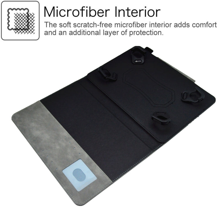 For 7 inch Suede Cross Texture Magnetic Clasp Leather Tablet Case(Grey)