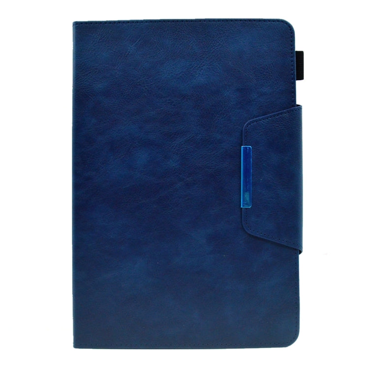 For 7 inch Suede Cross Texture Magnetic Clasp Leather Tablet Case(Blue)