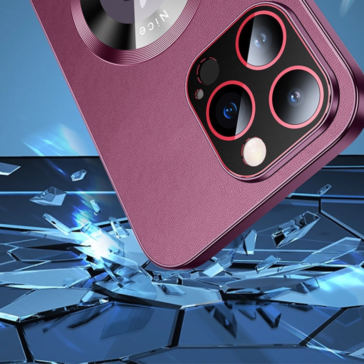 For iPhone 14 Plus R-JUST RH05 Magnetic Leather Metal Phone Case(Purple)