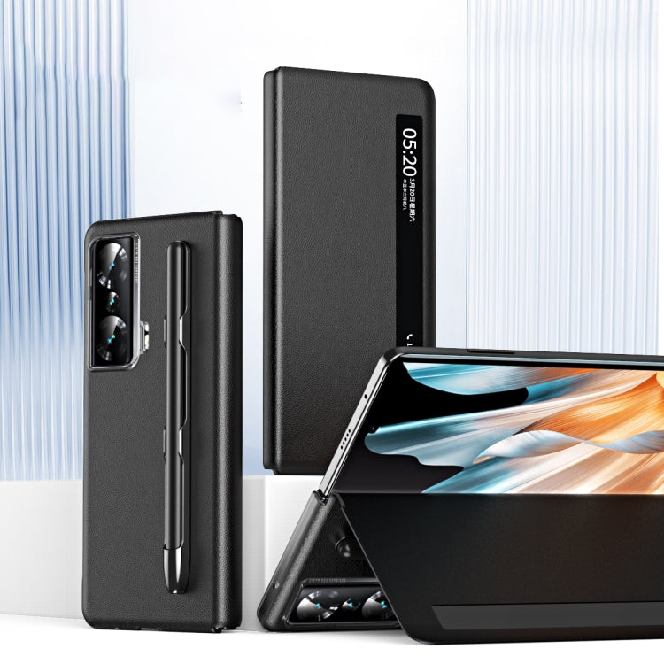 For Honor Magic Vs Side Window View Smart Lychee Texture Leather Phone Case(Pink) - free shipping - PMC TechLife - Order now!